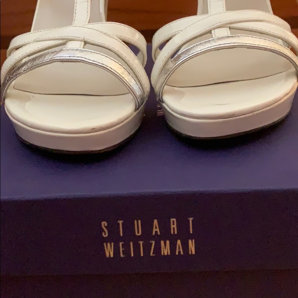 WOMENS STUART WEITZMAN SIZE 6.5 WHITE SANDALS - Picture 6 of 8
